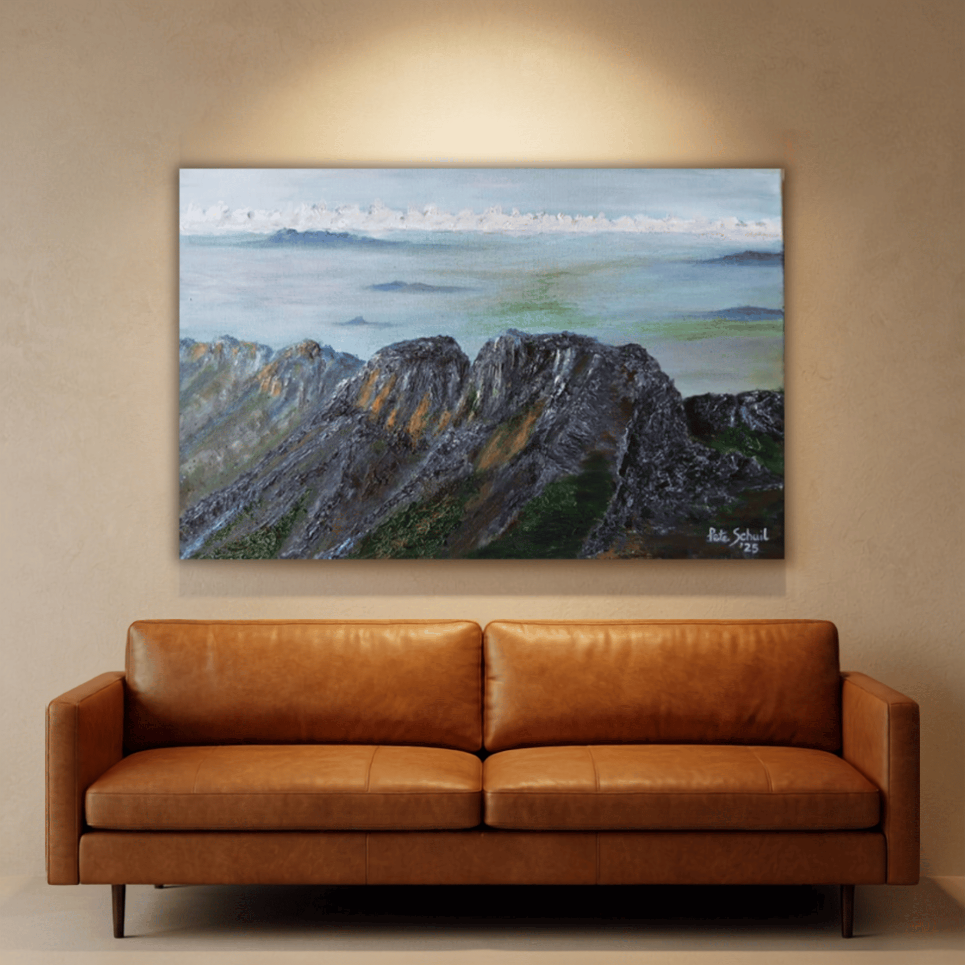 Chimanimanis from a Plane — original oil painting by Pete Schuil, the painting that inspired The View From My Office