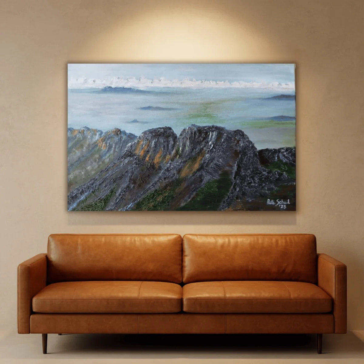Chimanimanis from a Plane — original oil painting by Pete Schuil, the painting that inspired The View From My Office